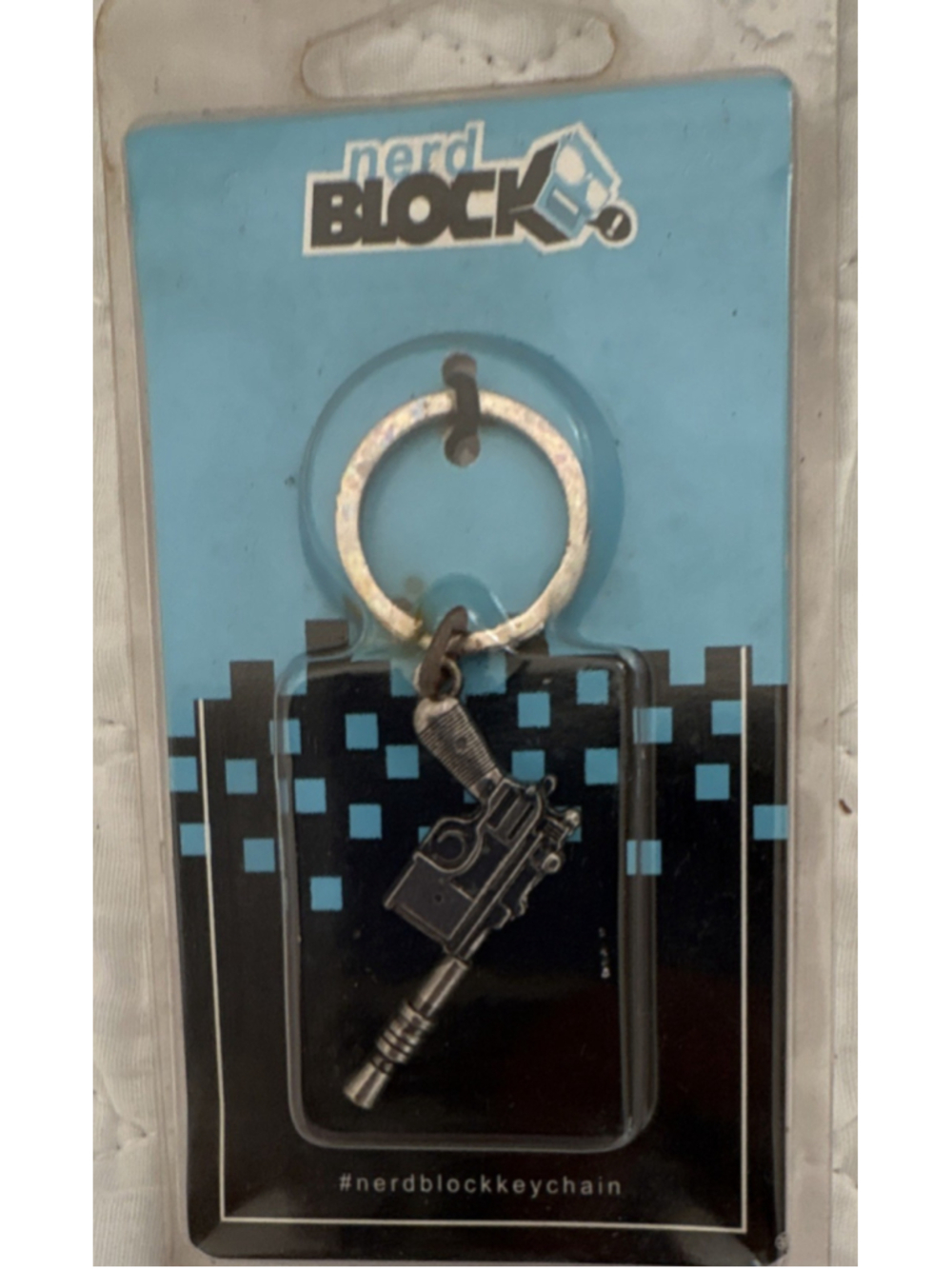 Nerd Block Nickel Plated Zinc Gun Keychain Detachable Keyring Military Theme